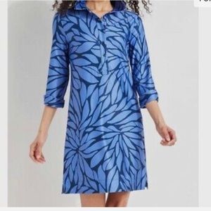 NWT Vineyard Vines Bloom Sankaty Margo Shirt Dress in Deep Bay/Marlin Sz XS